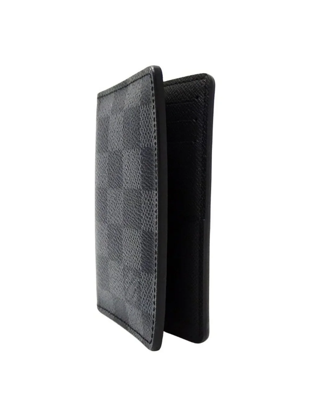 Louis Vuitton Card Case Damier Graphite Canvas Pocket Organizer Black Foldable